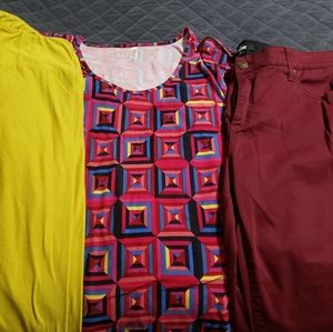 Lularoe 3x top TC leggings and 38 Jeans